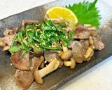夕飯やおつまみに。豚タンしめじのレモン大葉焼き作り方5写真