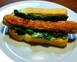 食パンホットドッグ　魚肉ソーセージ・ニラ・チーズ作り方4写真