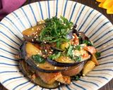 【酸味がクセになる♡】ナスの梅しそ照り焼き作り方6写真