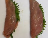 居酒屋メニュー　ささみの梅肉天作り方3写真