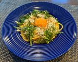 生塩辛とニンニクなめ茸のパスタ作り方4写真