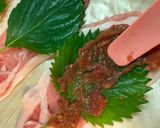 豚の梅大葉ばさみ蒸し😻作り方3写真