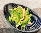 ゴーヤと鶏ムネ肉の辛子酢味噌和え作り方5写真