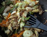 時短レシピ✩ひき肉でソース野菜炒め✩✩作り方3写真