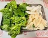 筍と春菊とかまぼこの炒め物作り方1写真