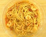 レンジで完成★海老のトマトクリームパスタ作り方5写真