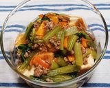 小松菜と厚揚げのピリ辛ひき肉あんかけ作り方9写真