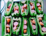 ＊ピーマンカップのソーセージ卵焼き＊作り方3写真