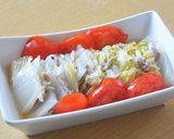 白菜と豚バラの重ね蒸し コチュチーズのせ作り方4写真