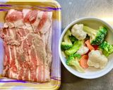 豚バラ肉と冷凍野菜の蒸し焼き作り方1写真