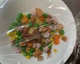 全てレンジ洋風梅ウスタークリーム炒飯弁当作り方3写真
