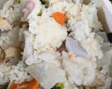 里芋とお餅を入れた炊き込みご飯…薩摩の味作り方4写真