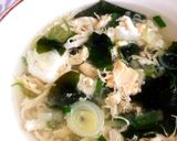 豚肉の茹で汁で☆わかめとたまごのスープ作り方5写真