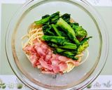 簡単ランチ！菜の花の和風クリームパスタ作り方5写真