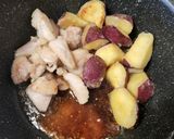 薩摩芋と鶏もも照り焼き♪弁当♪正月明け作り方2写真