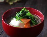 爆速♪せりと豆腐のお吸い物☆香草作り方3写真