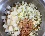 フライパンで簡単⭐︎米粉のもんじゃ焼き作り方3写真