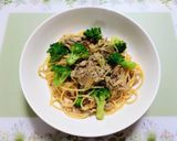 簡単昼食・夕飯!小松菜舞茸ツナ和風パスタ作り方9写真