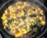 超簡単！ひき肉とほうれん草のたまご丼作り方6写真