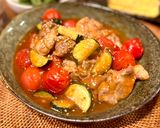 夏野菜と鶏肉の旨辛餡かけ作り方5写真