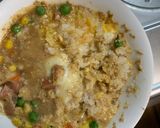 レンジ簡単洋風クリーミー牛丼味炒飯弁当作り方11写真