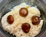 米と酒の蒸気で蒸すおかずを引き立てる極上椎茸ご飯作り方2写真