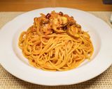 鯖缶とマッシュルームのトマトソースパスタ作り方11写真