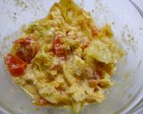 レンジで簡単！ちょこっとキャベトマたまご作り方4写真