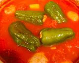 丸ごとピーマンの肉詰め。トマト煮込み作り方4写真