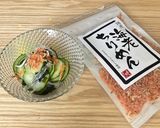 糸寒天入り酢の物にエビちりめんものせて作り方3写真