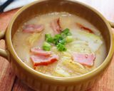 ベーコンと白菜のピリ辛ごま味噌豆乳スープ作り方4写真