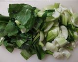 鶏手羽元簡単漬け置き酢味付けとチンゲン菜作り方2写真