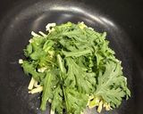 春菊とチーズのオリーブオイル焼き作り方2写真