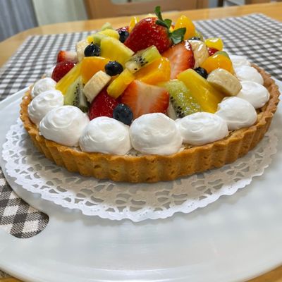 フルーツタルト⭐︎22㎝型 by ⭐︎ゆー⭐︎ 【クックパッド】 簡単