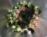 オクラと長芋とキュウリとわかめの和え物作り方4写真