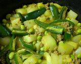おばけズッキーニとひき肉の煮物　簡単主菜作り方3写真
