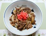 夏休み昼食！牛丼でおろしぶっかけうどん作り方1写真