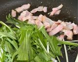 水菜とベーコンの卵炒め作り方4写真