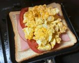 断面映え！具だくさんWチーズホットサンド作り方5写真