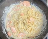 スモークサーモンのクリームパスタ作り方5写真