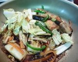 鮭と白菜のチリ味噌ソース作り方6写真