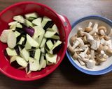 【主菜】ナスとしめじのキーマカレー作り方1写真