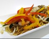 ニラとパプリカが美味しい上海海鮮焼きそば作り方15写真