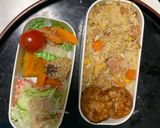 レンジ簡単クリーミーキムチ味炒飯弁当作り方16写真