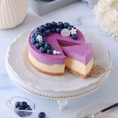 🫐ブルーベリーチーズケーキ by moe's cafe 【クックパッド】 簡単