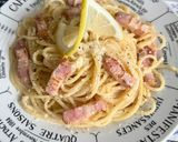 さっぱりレモンのクリームパスタ作り方6写真