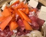 プチッと鍋＆削り節の豚こまキムチうどん鍋作り方2写真