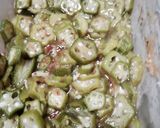 オクラと梅肉とカツオ節と味ぽんあえ作り方6写真