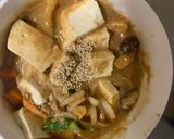 お一人様簡単洋風梅パスタ味豆腐野菜炒め作り方22写真