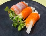 おもてなしに！サーモンと梨の巻くだけ前菜作り方4写真